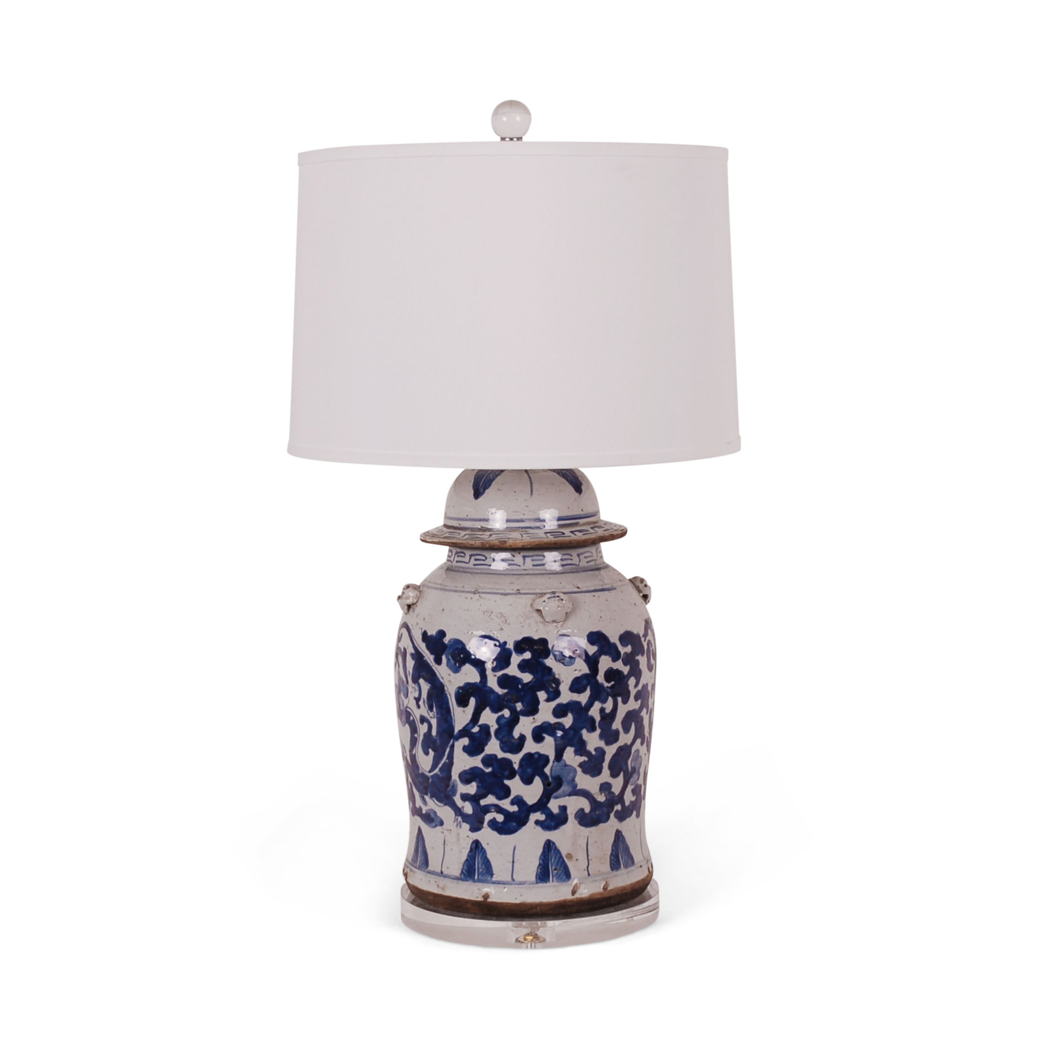 Blue and White Dragon Ginger Jar Lamp