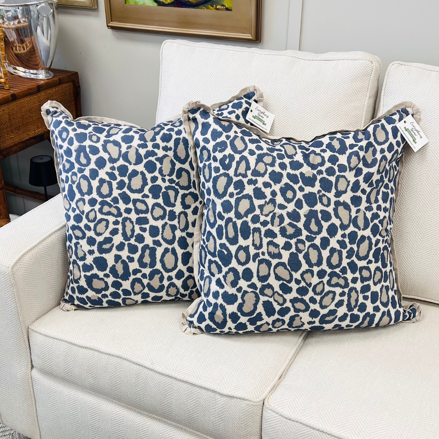 Coastal Leopard Throw Pillow