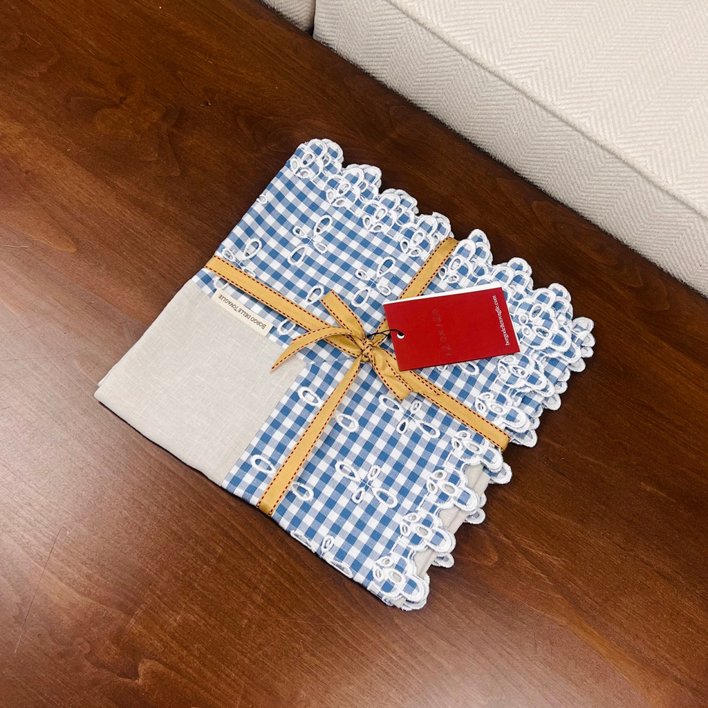 Blue Check Cotton Tablecloth