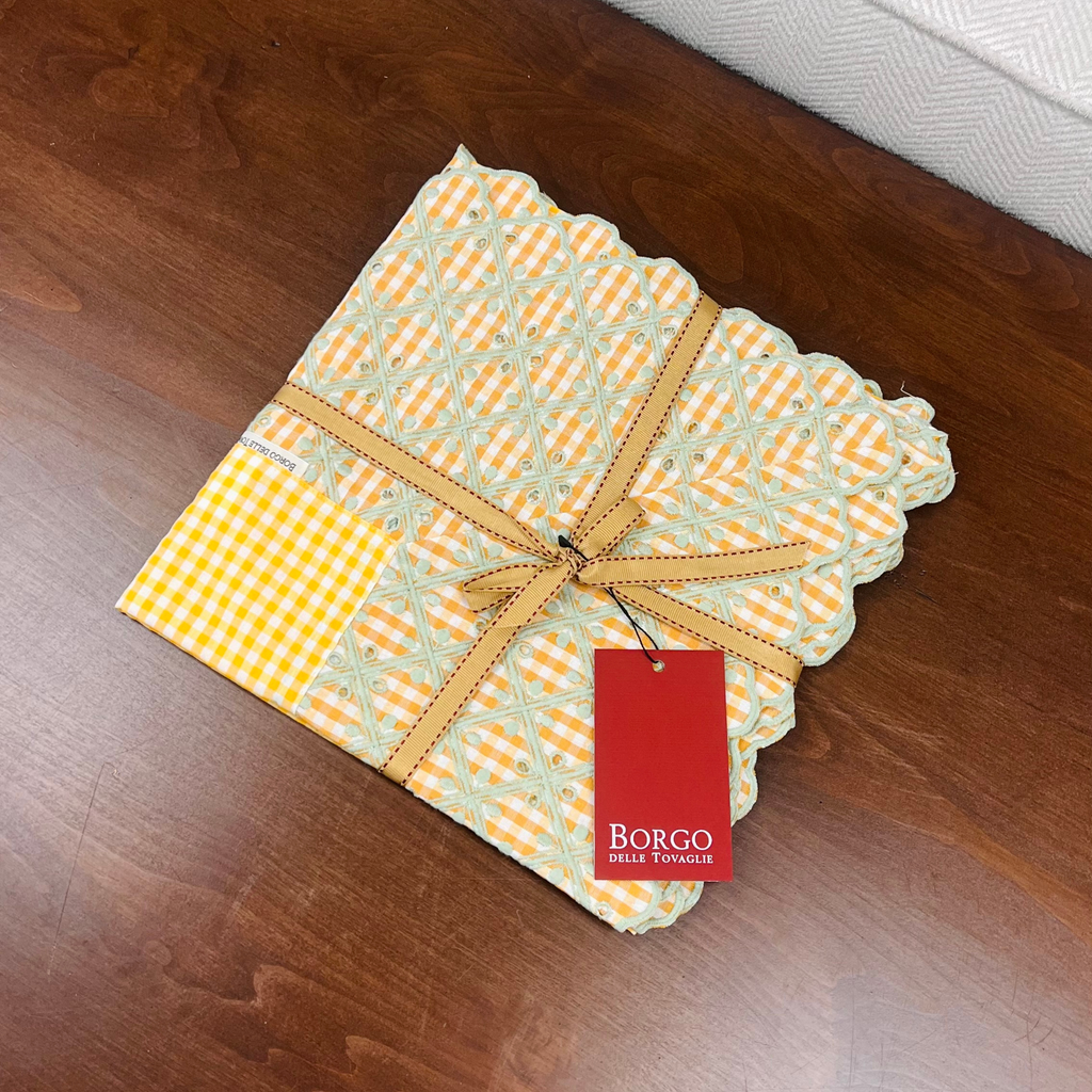 Yellow Check Cotton Tablecloth