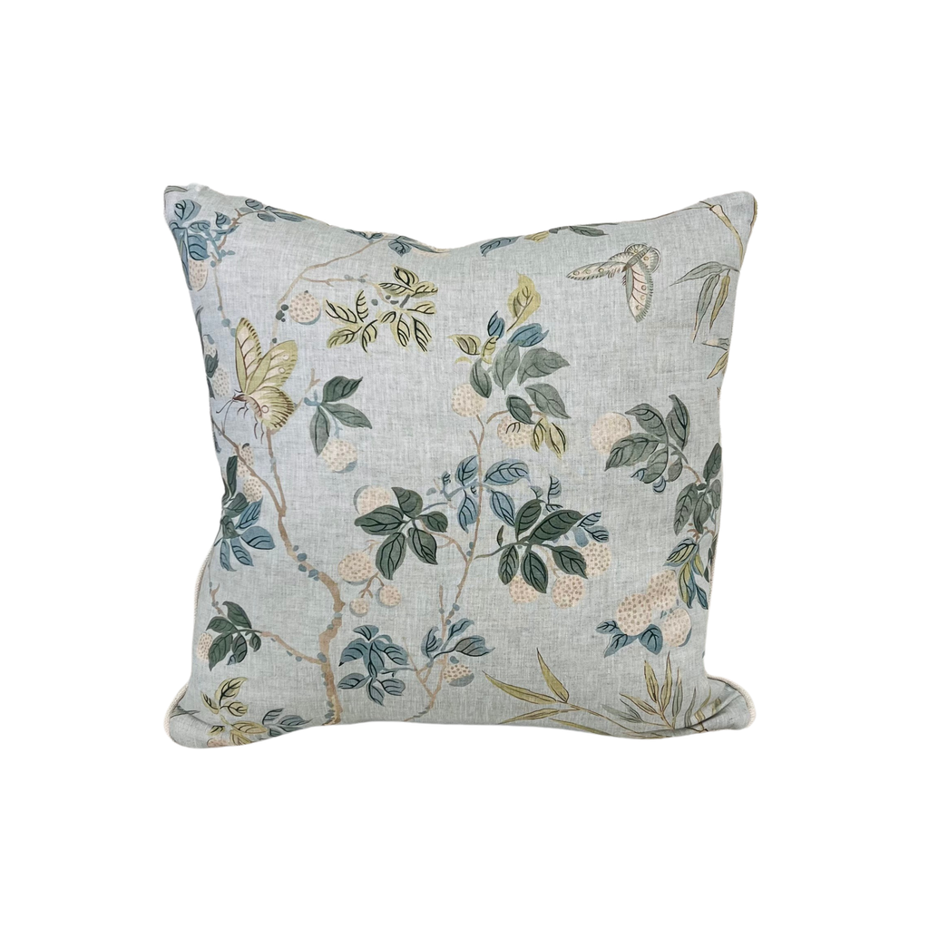 Dusty Blue Branches Throw Pillow