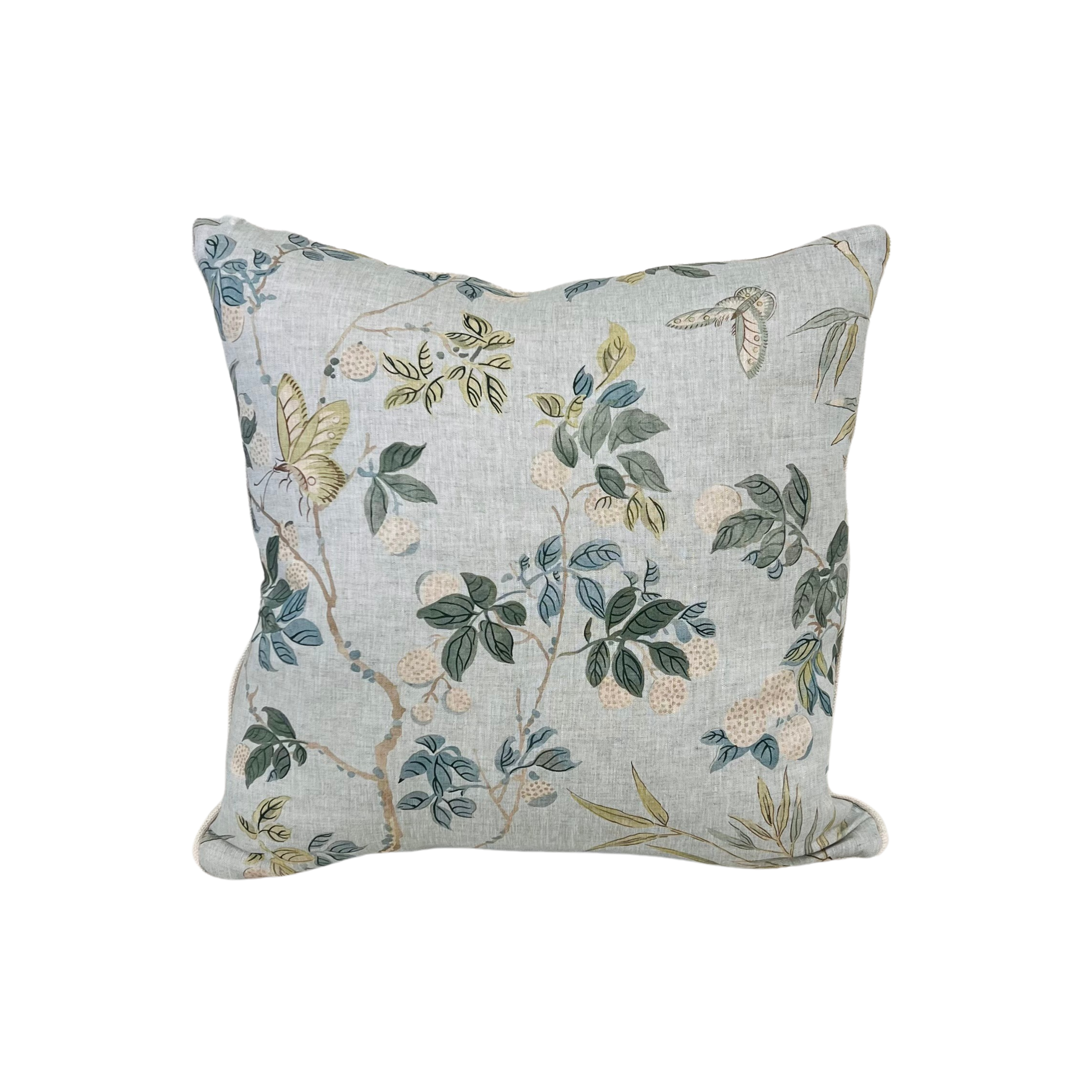 Dusty Blue Branches Throw Pillow