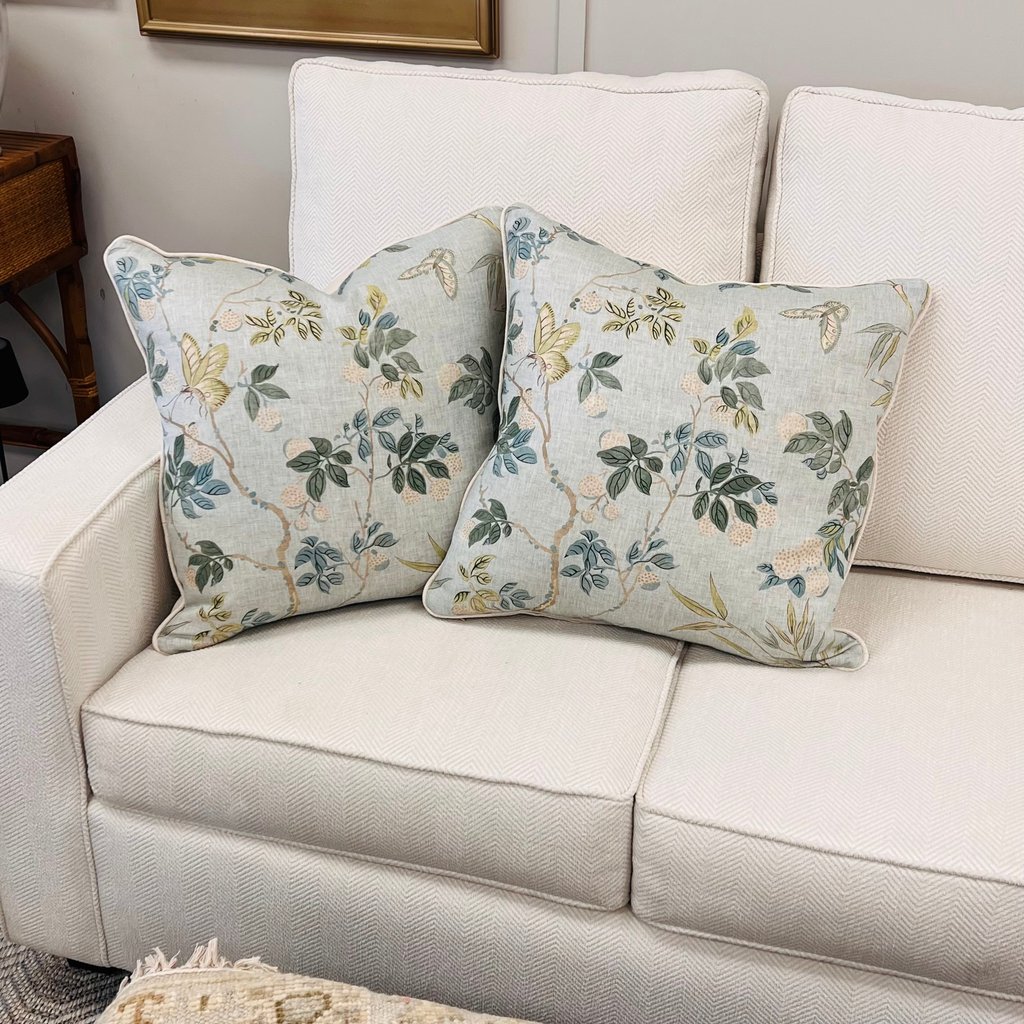 Dusty Blue Branches Throw Pillow