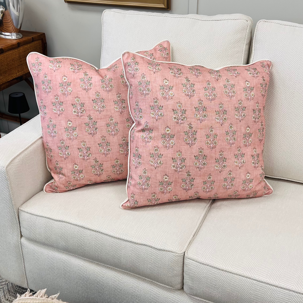 Dusty Rose Dandelion Throw Pillow