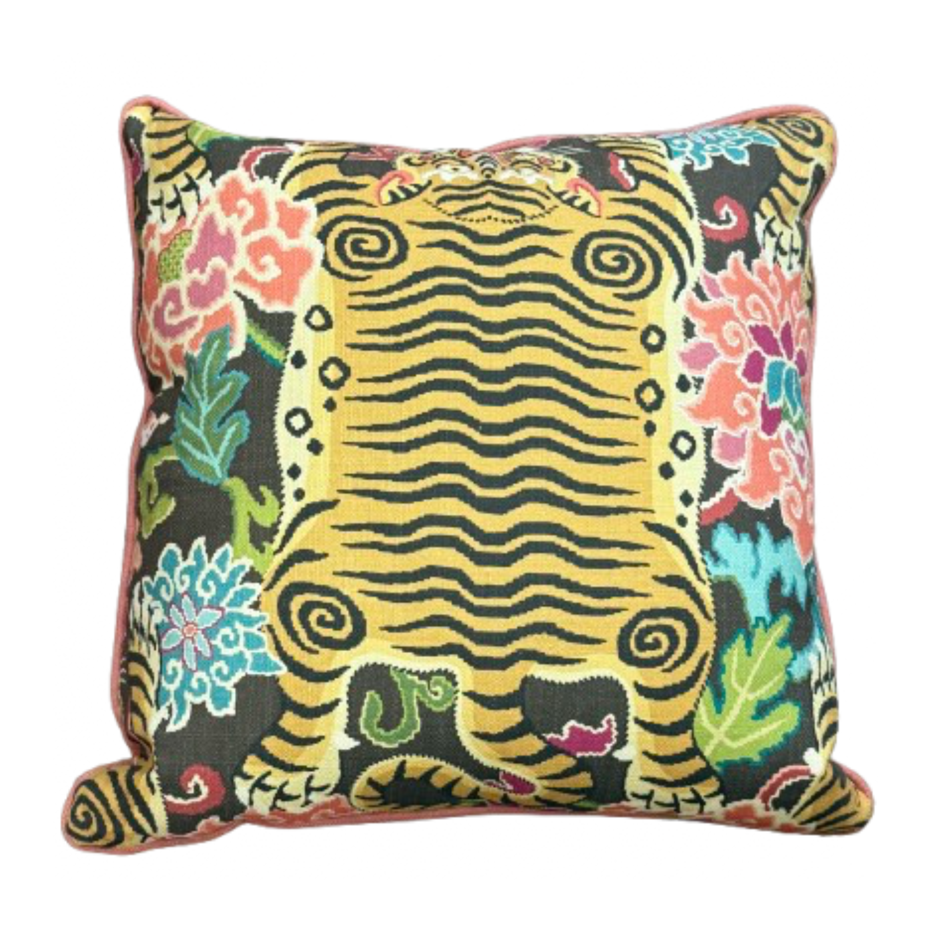 Floral Tiger Throw Pillow