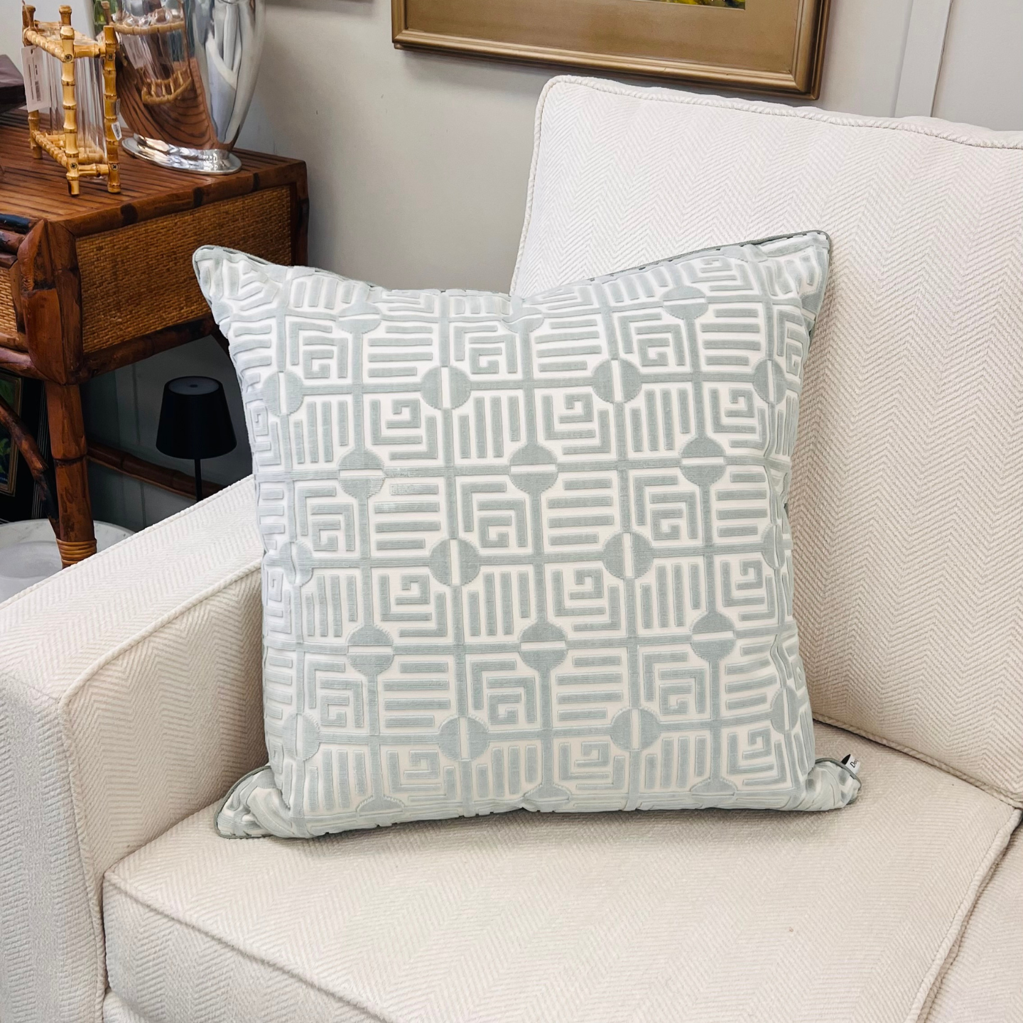 Fretwork Geometric Throw Pillow