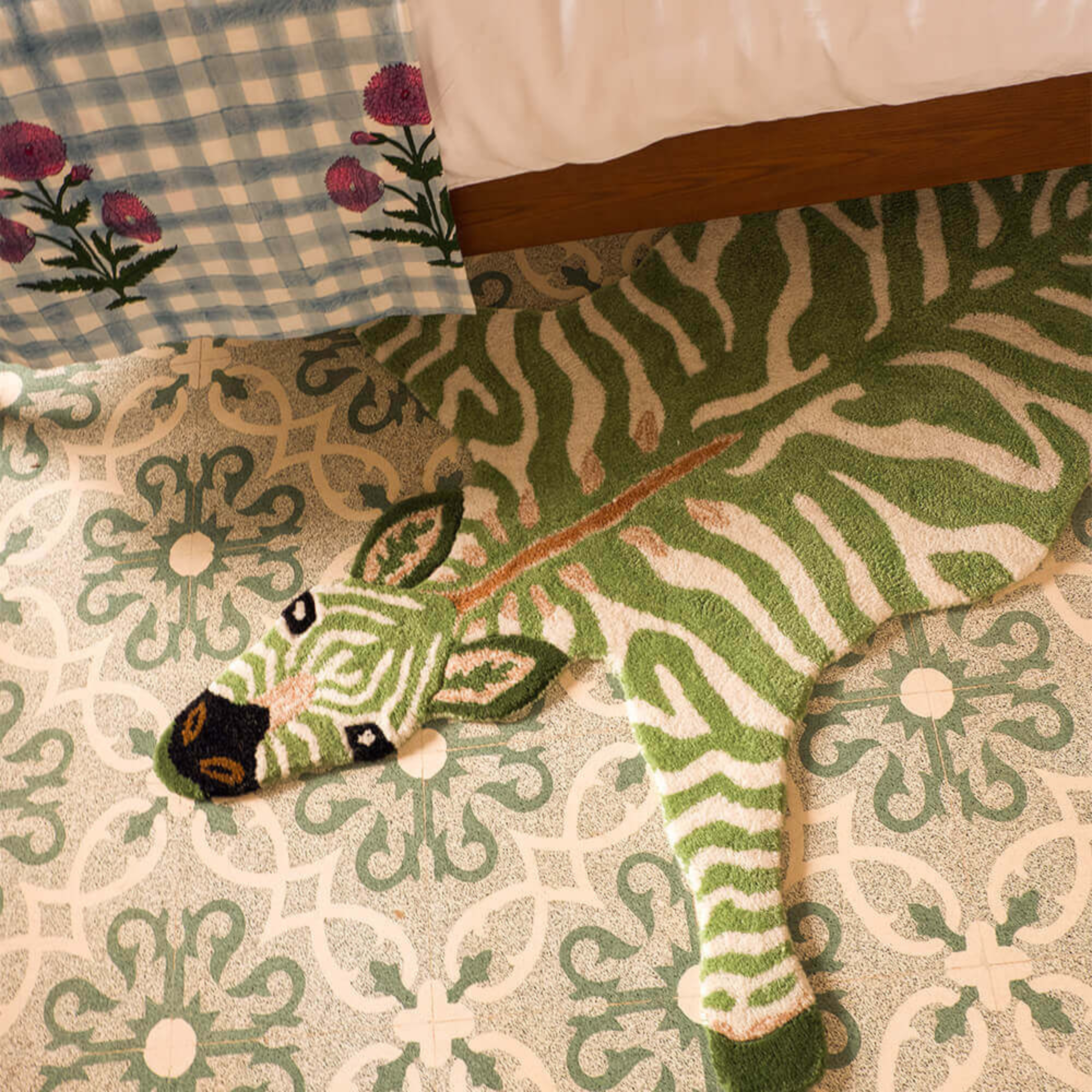Grassy Zebra Rug