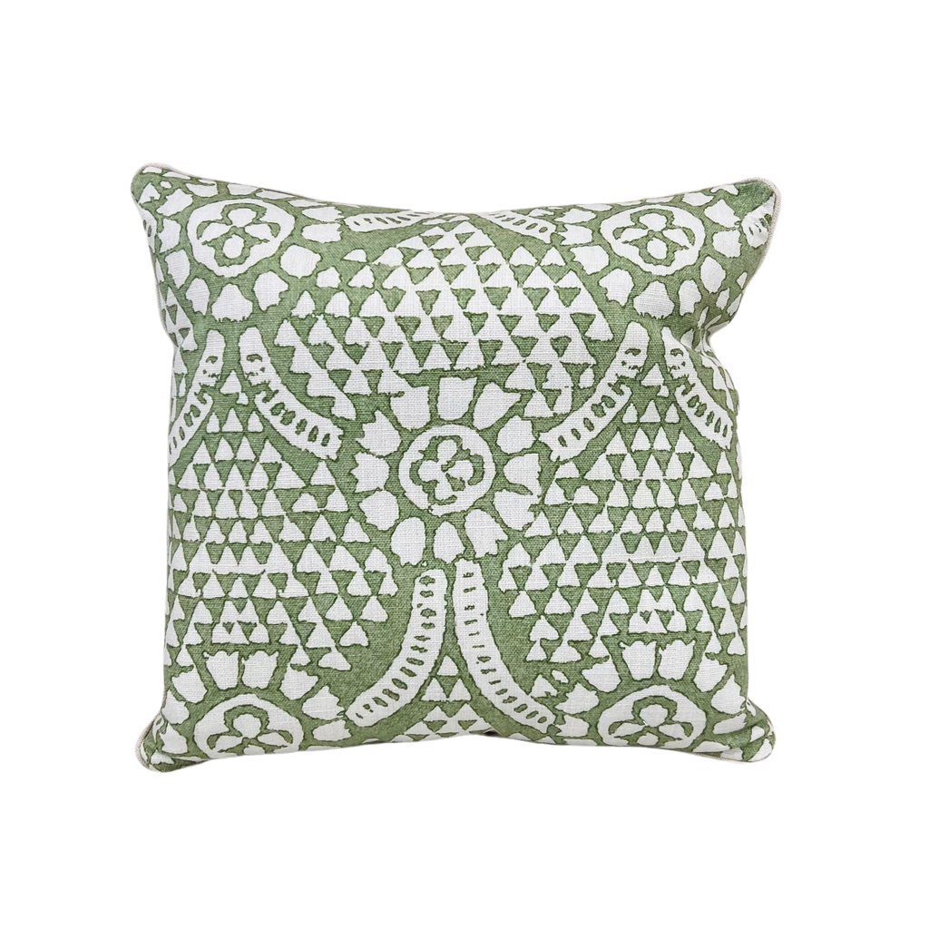Green Geometric Throw Pillow