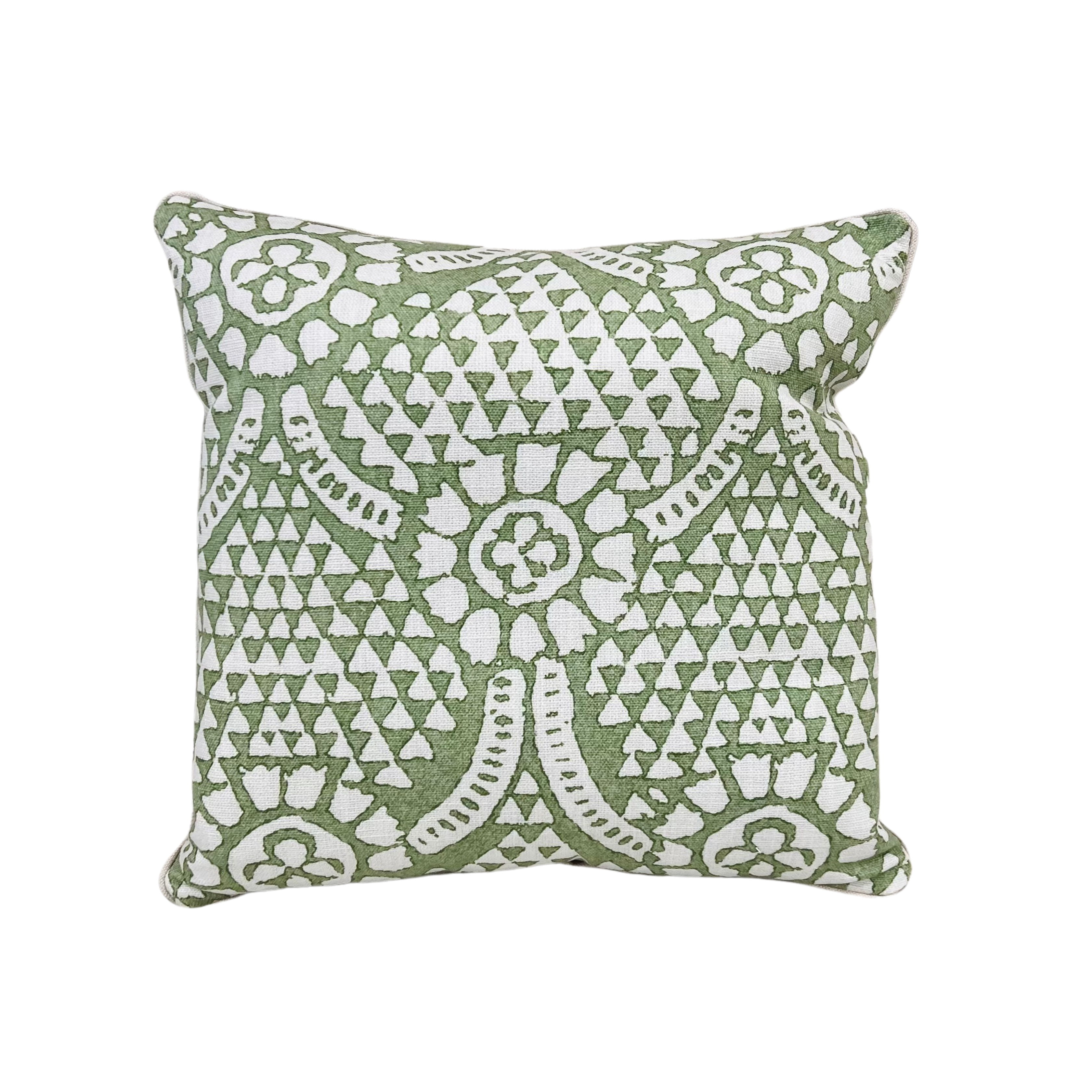 Green Geometric Throw Pillow