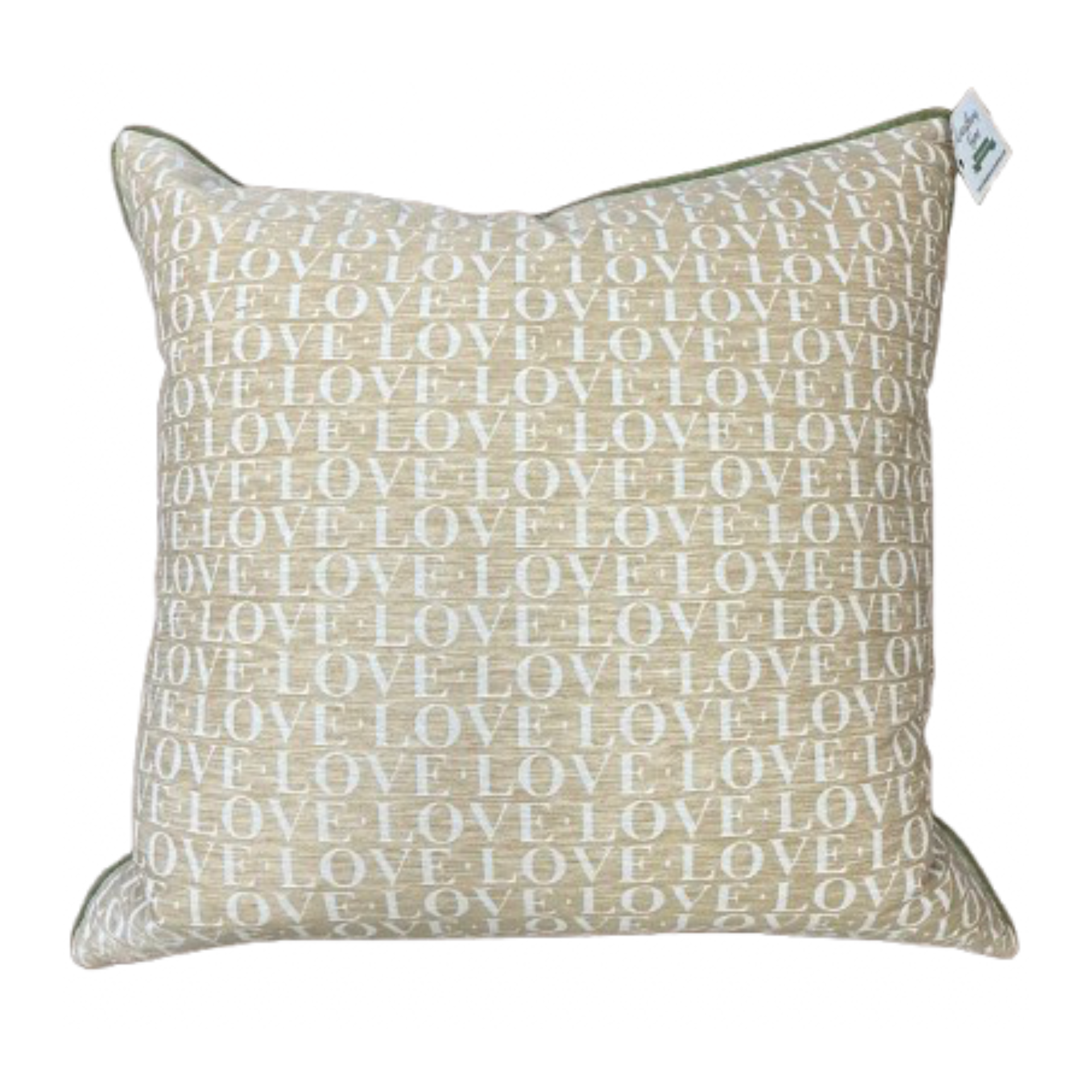 Green Love Script Throw Pillow