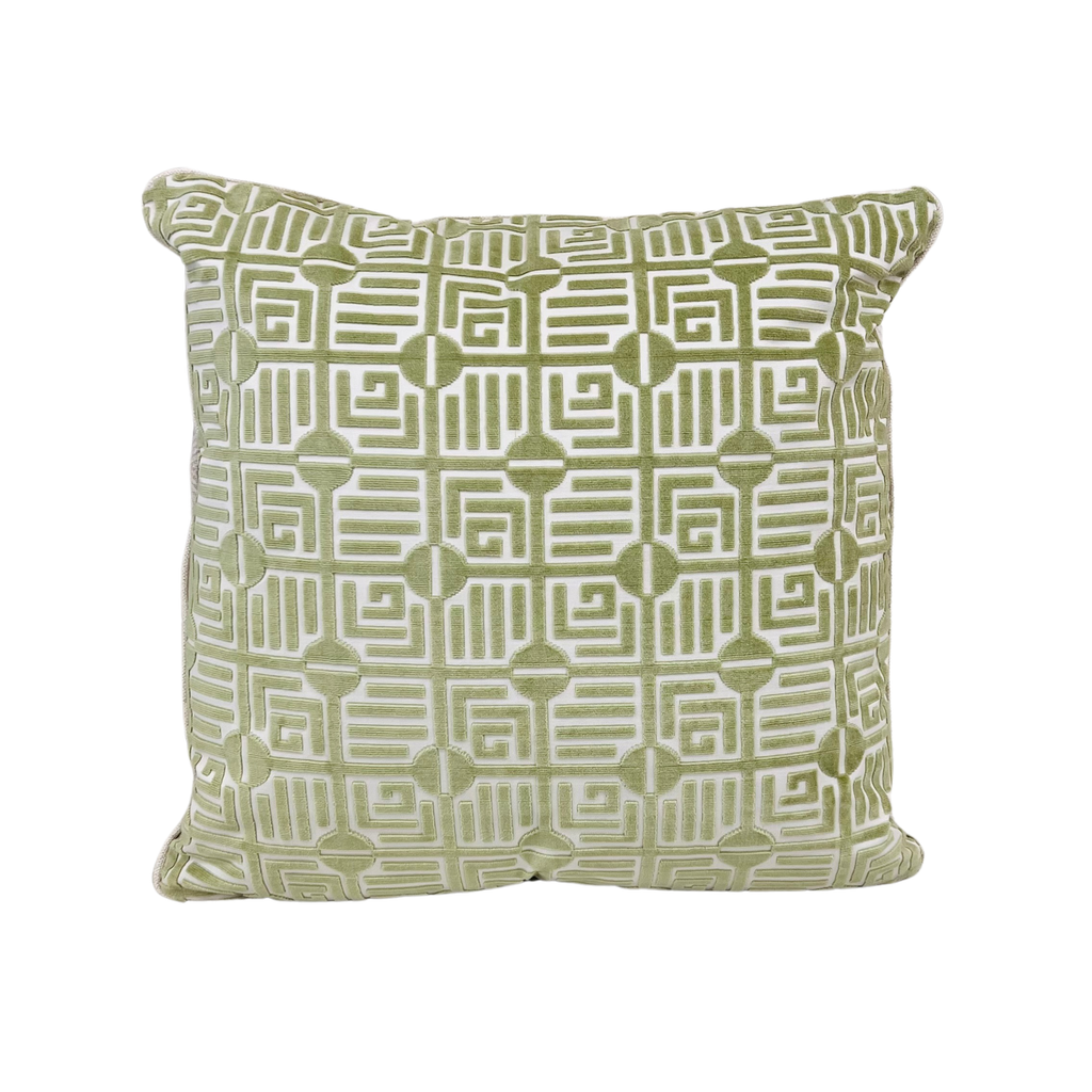 Green Maze Throw Pillow