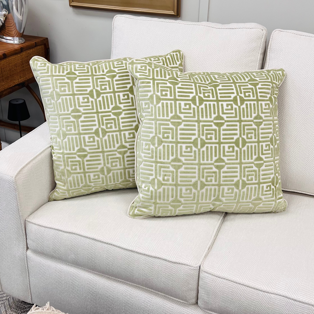 Green Maze Throw Pillow