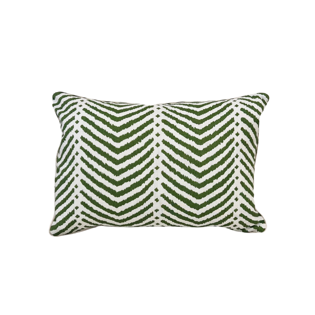 Green Zebra Stripe Lumbar Pillow
