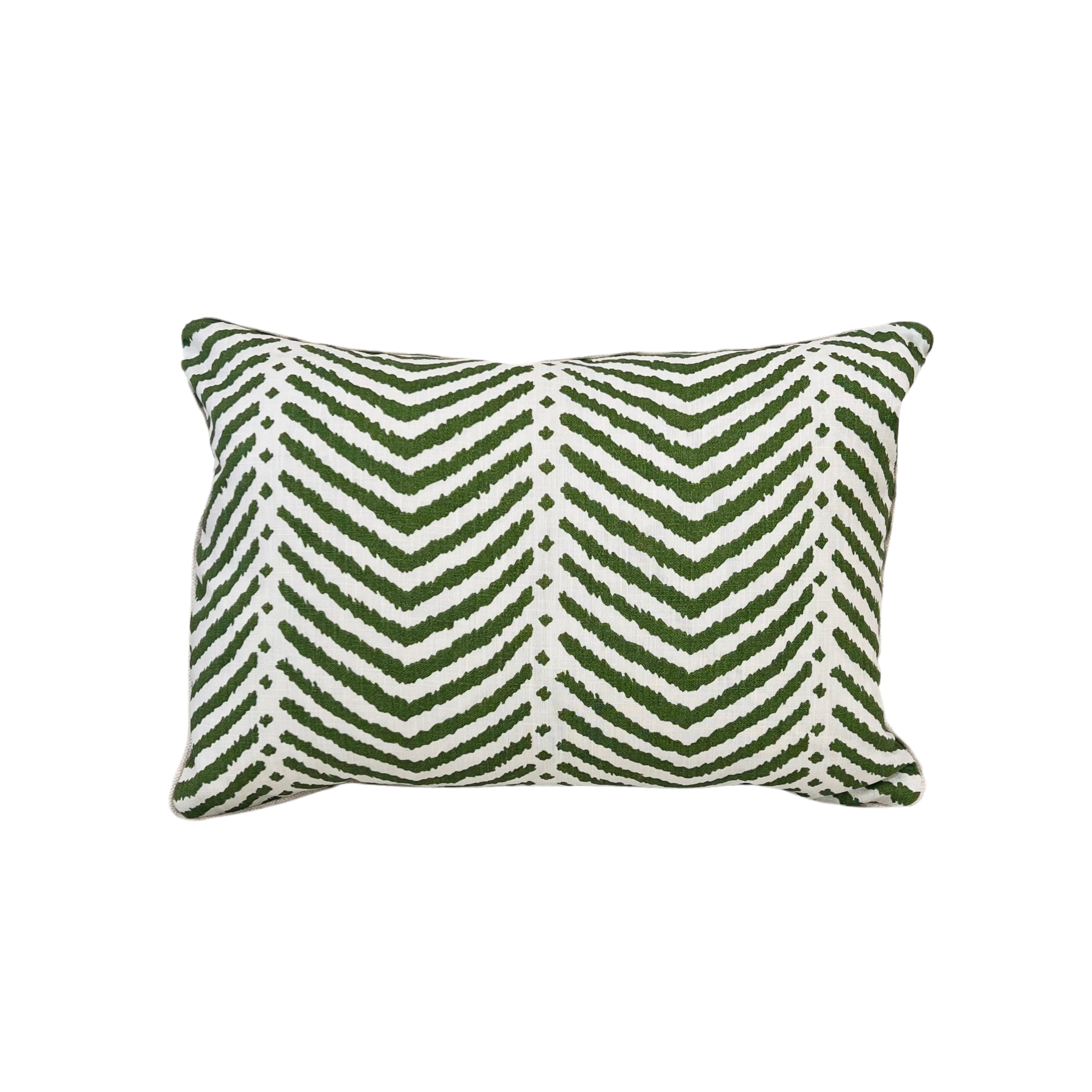 Green Zebra Stripe Lumbar Pillow