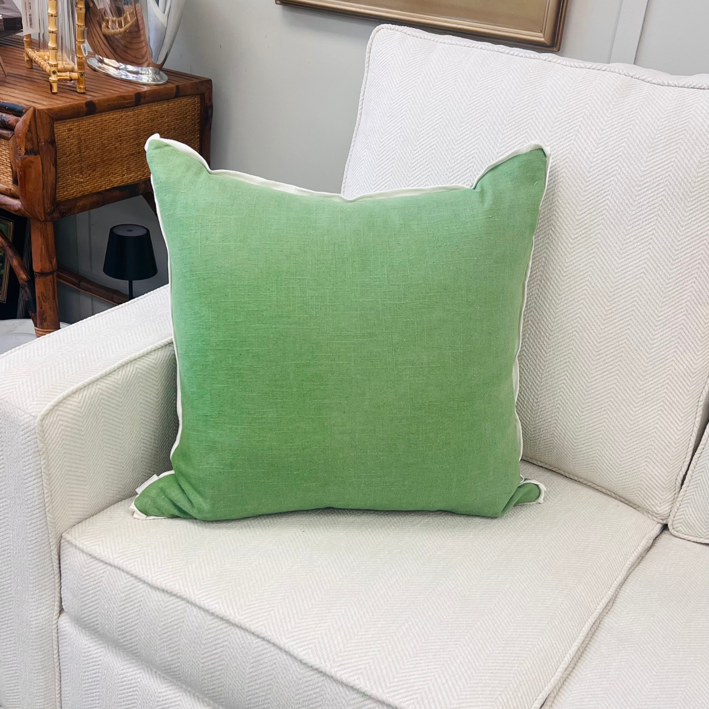 Green Linen Pillow