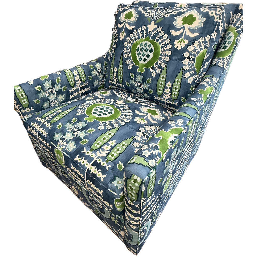Indigo Ikat Lounge Chair
