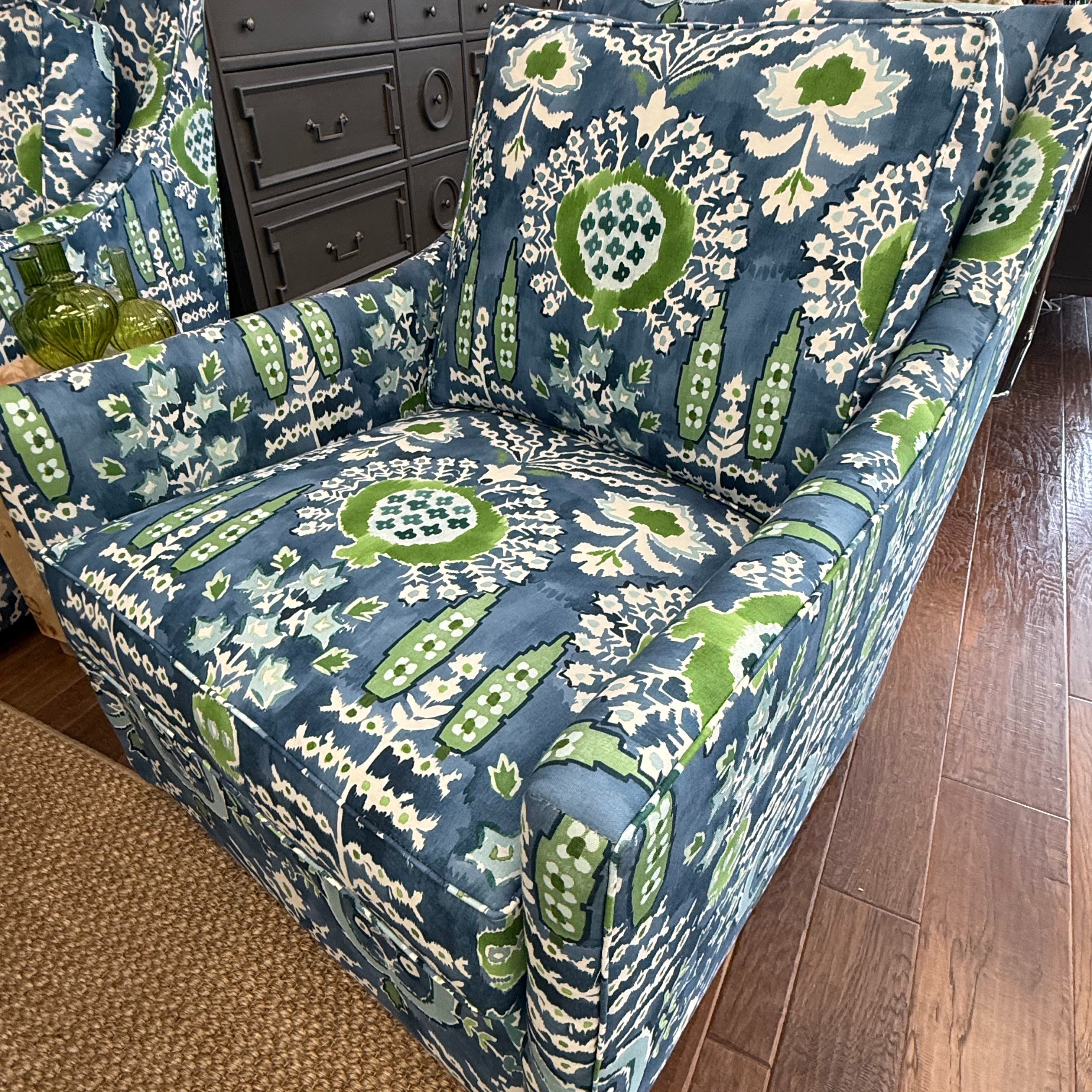 Indigo Ikat Lounge Chair