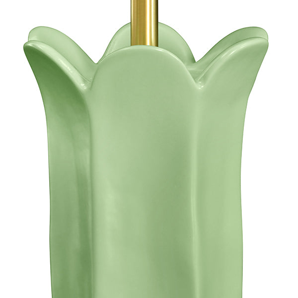 Green Floral Table Lamp