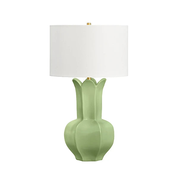 Green Floral Table Lamp
