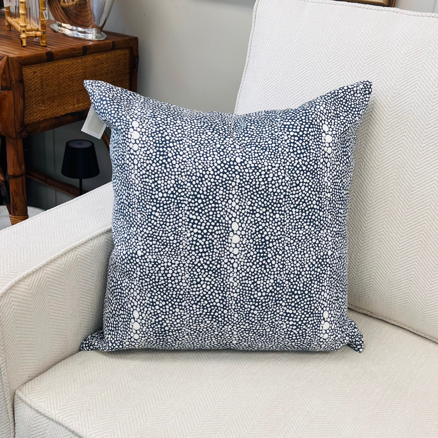 Midnight Shagreen Throw Pillow