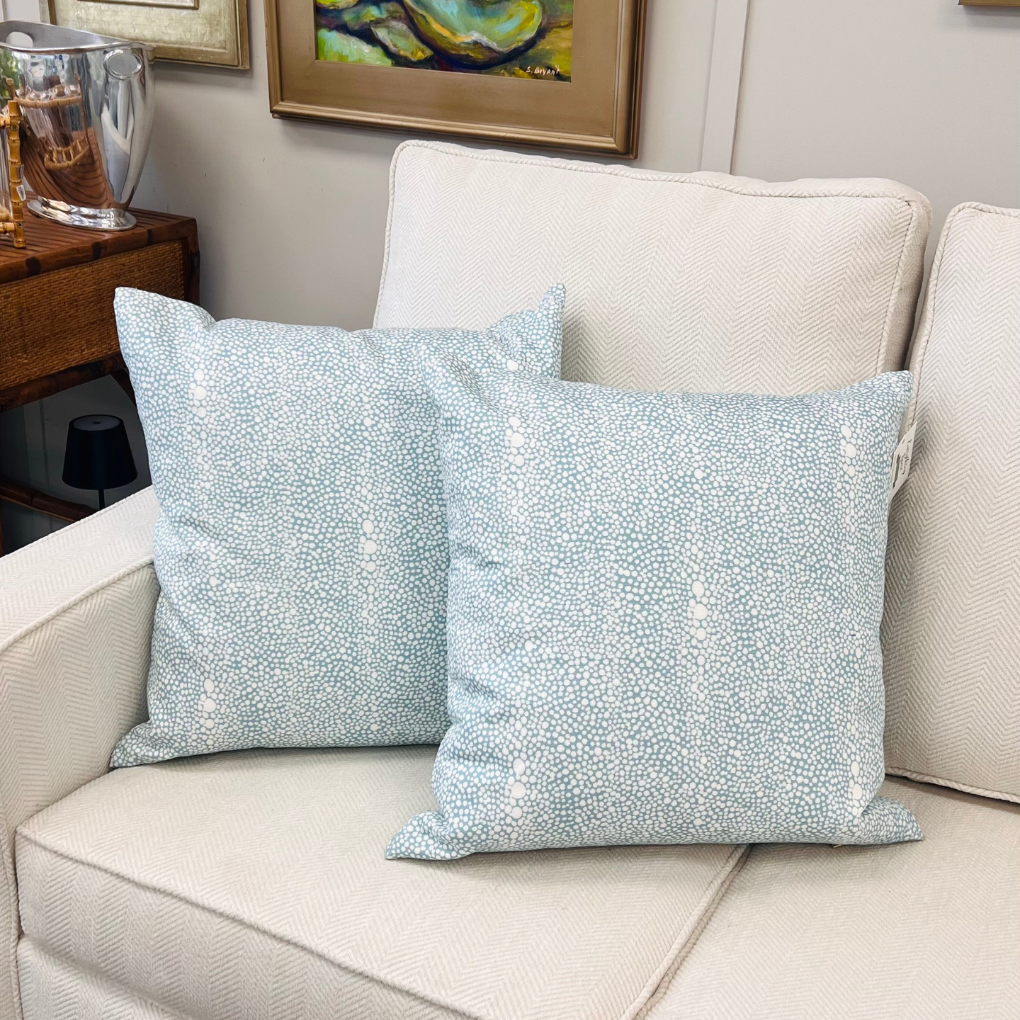 Opal Shagreen Throw Pillow