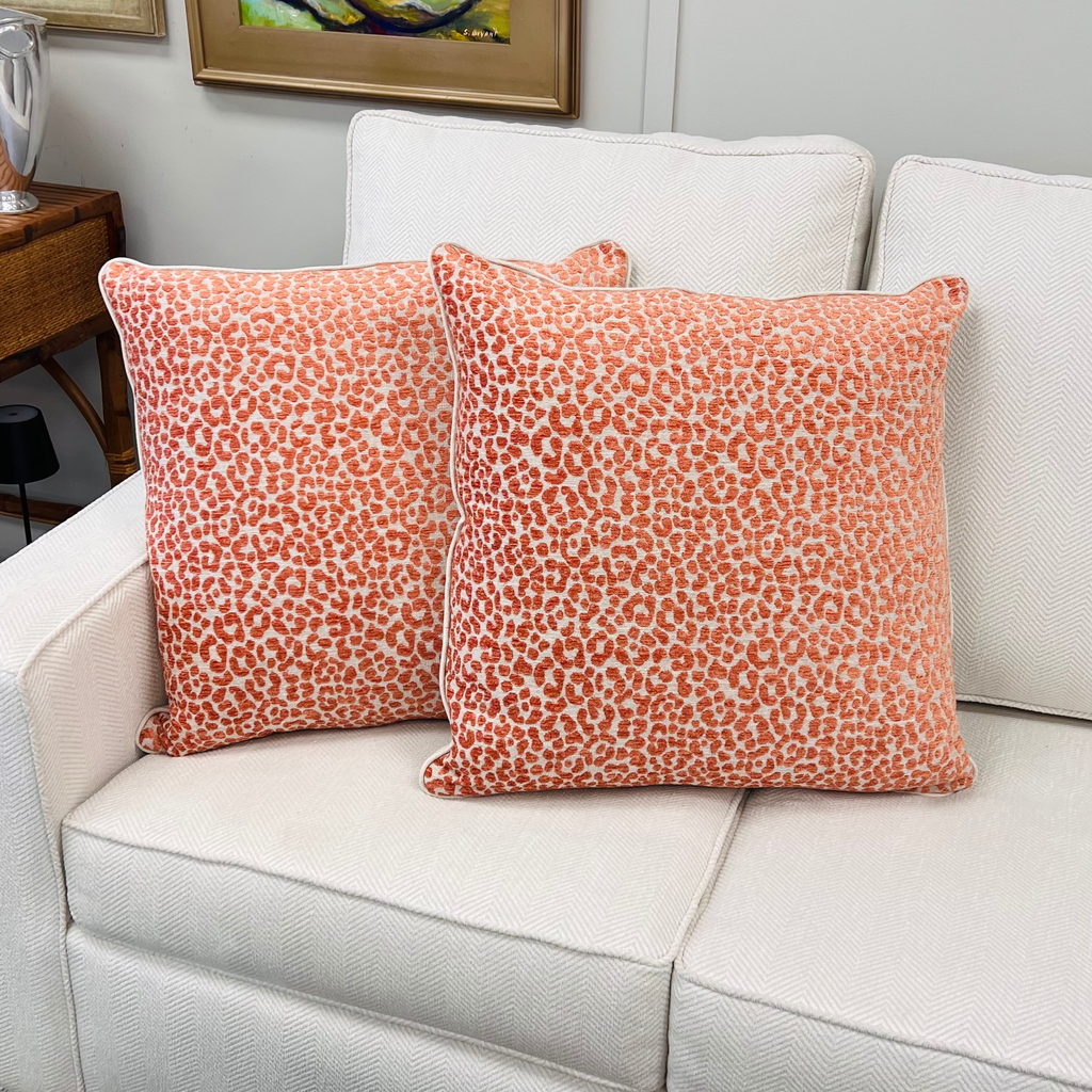 Rusty Pink Animal Print Throw Pillow