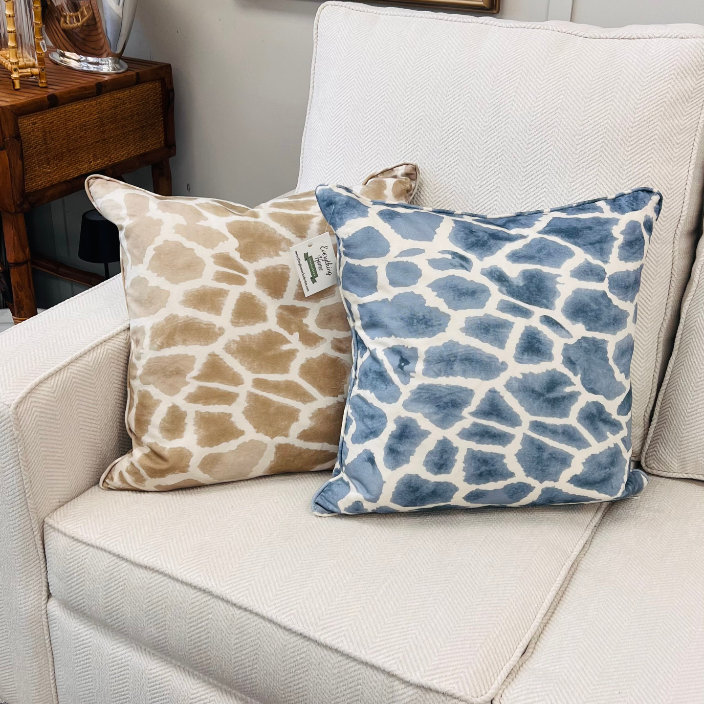 Safari Blue Throw Pillow