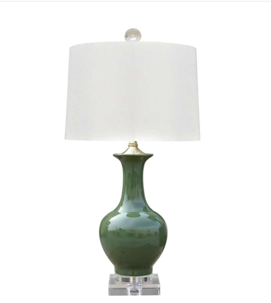 Table Lamp Green with Acrylic Base