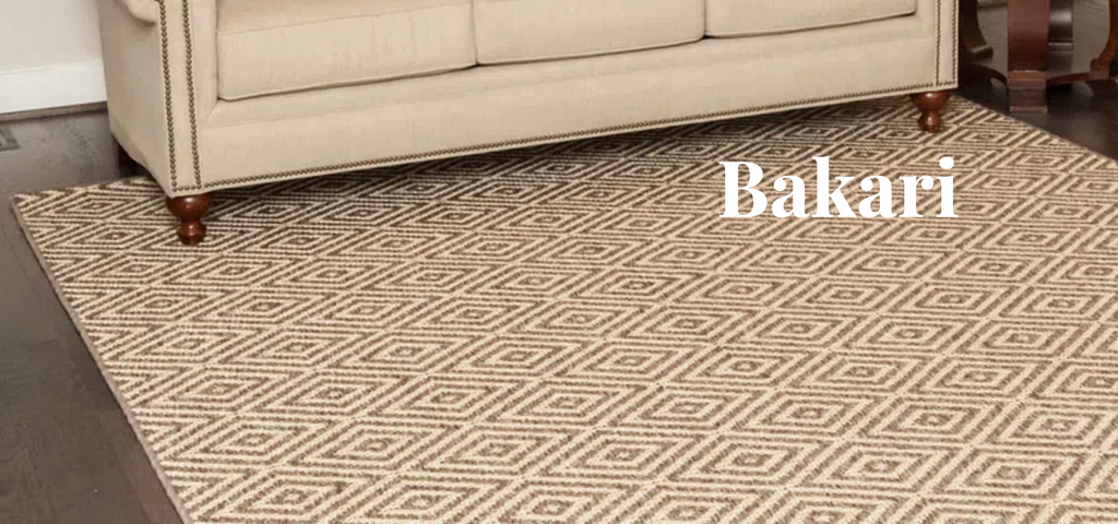 BRR Fibreworks Bakari Designer Sisal Color Sugared Almond with Blue Binding 3'2 x 15'10" Runner