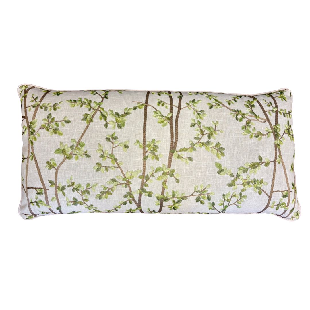 Pillow Lumbar Large Growing Wild In Spring Embroidered