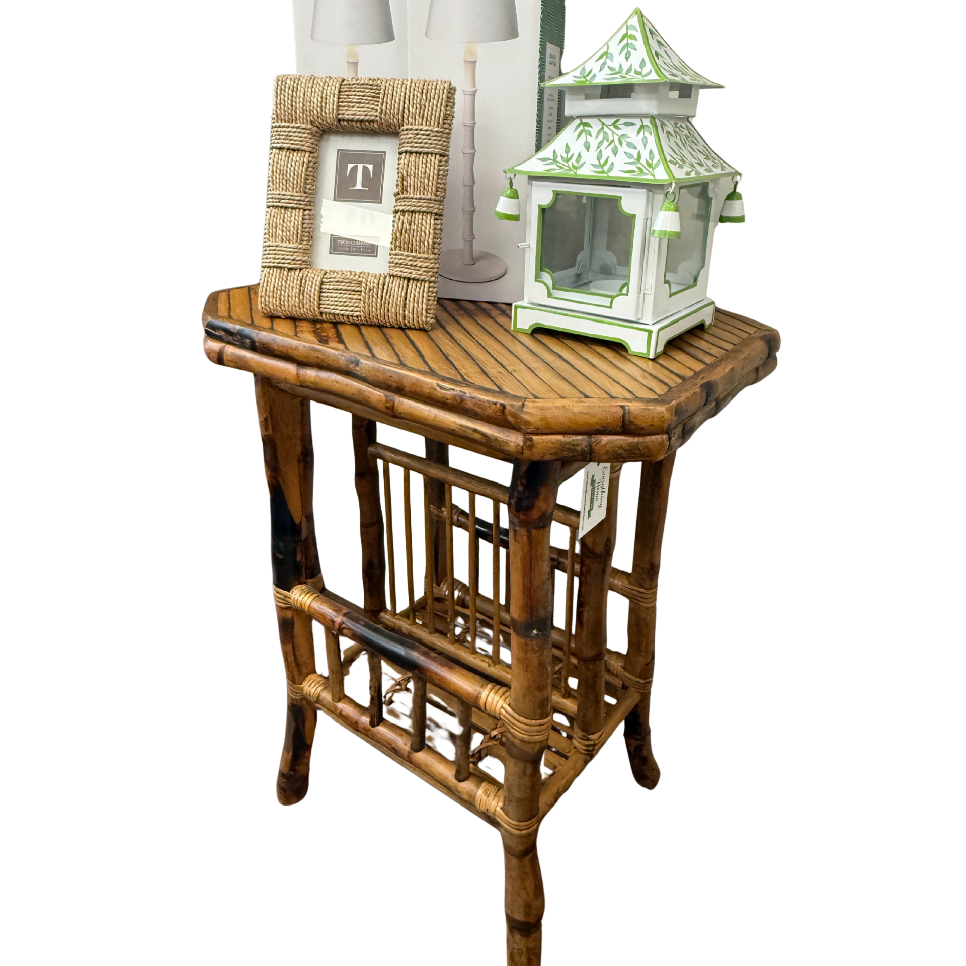 Vintage Rattan Magazine Table