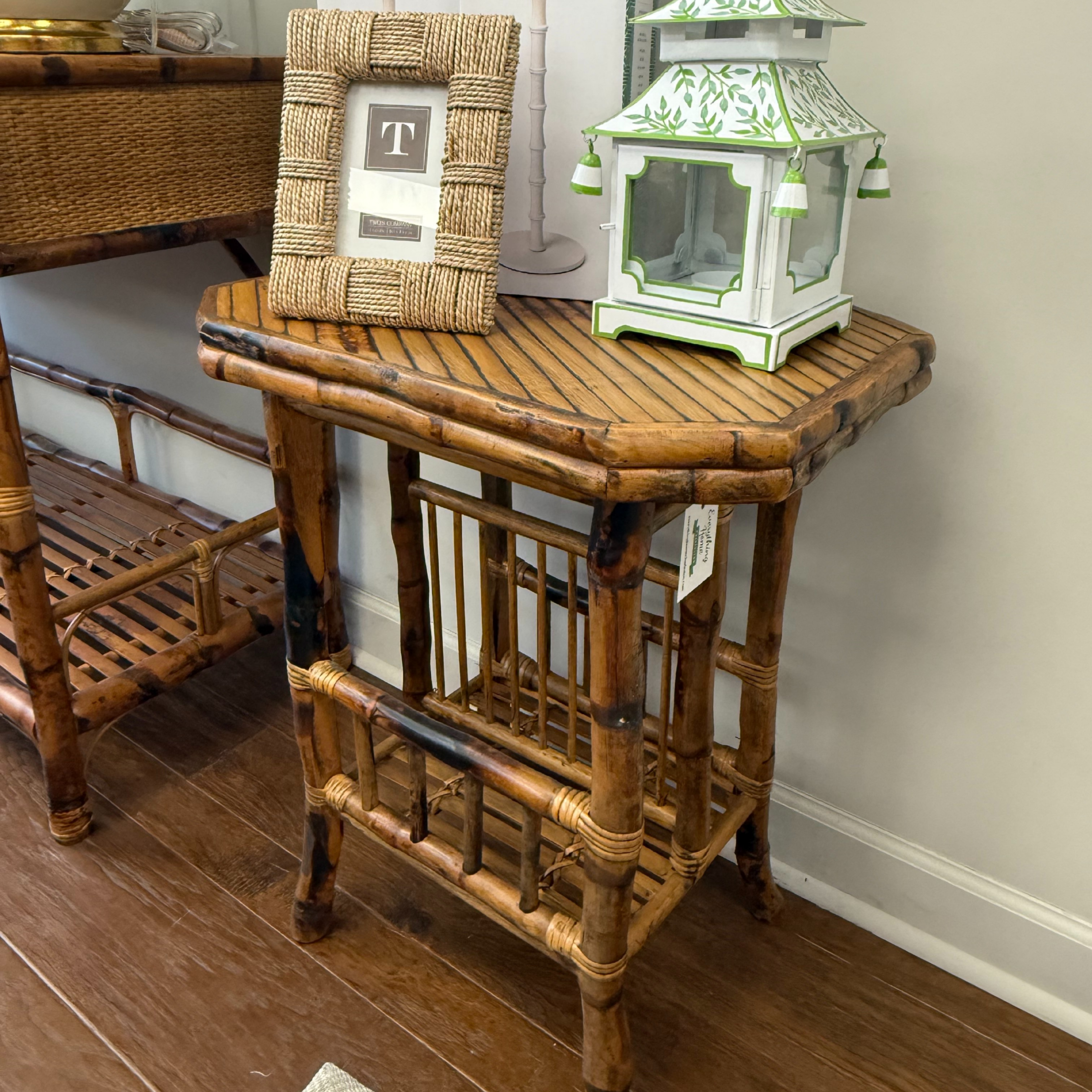 Vintage Rattan Magazine Table