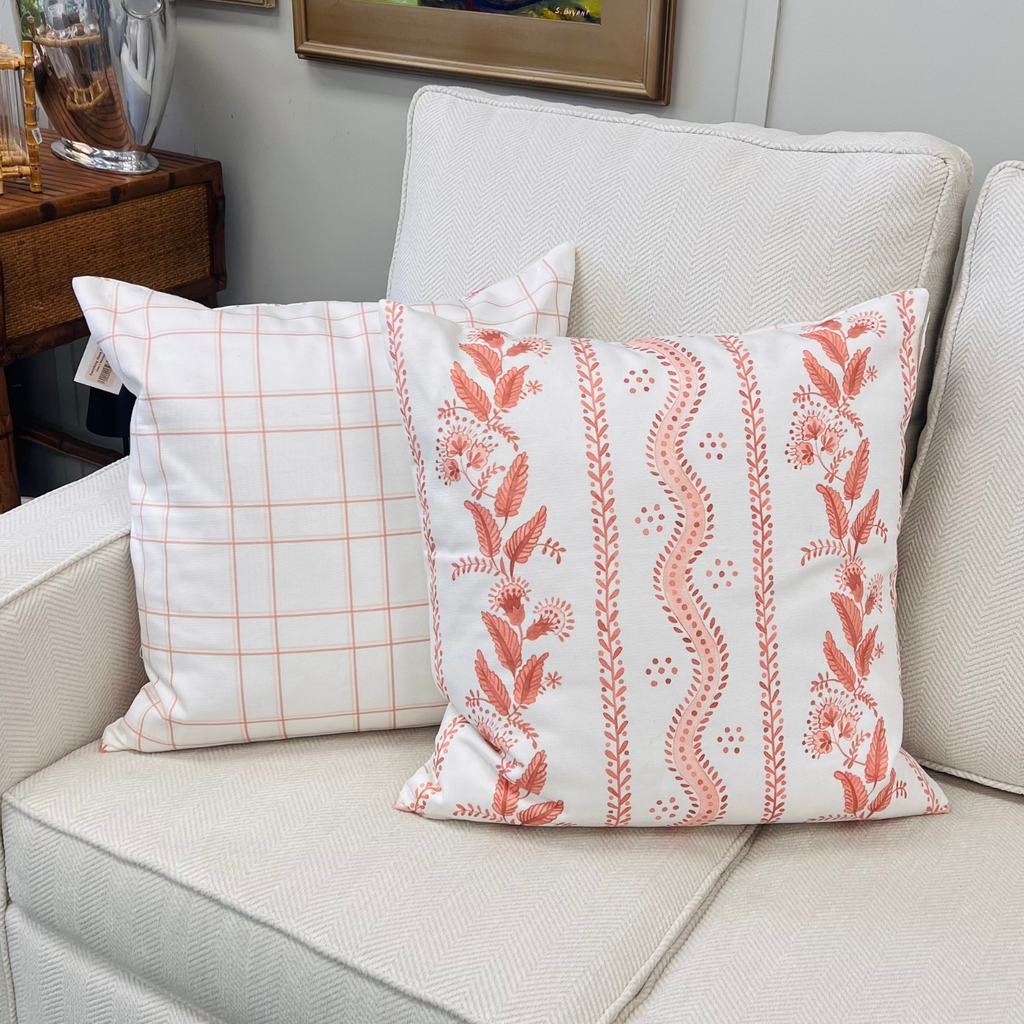 Willow Coral Throw Pillow