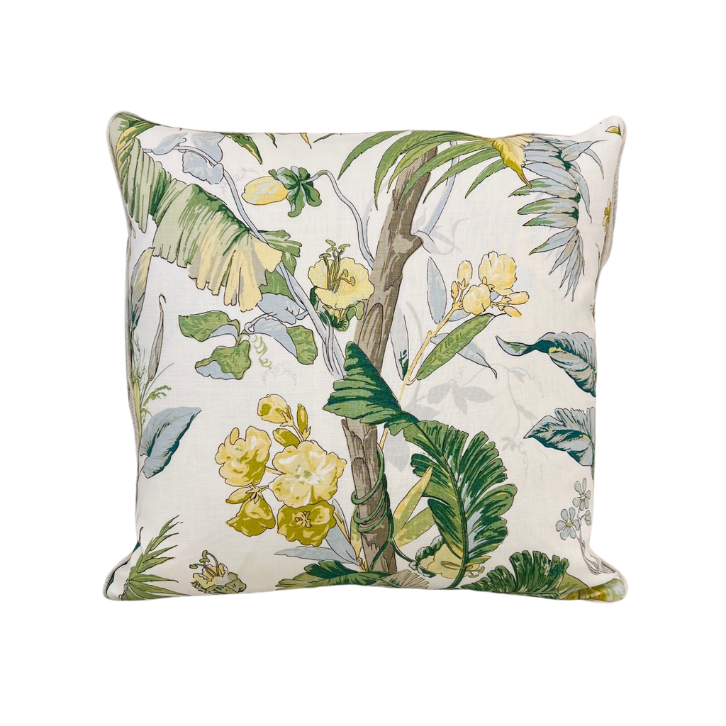 Yellow & Green Botanical Throw Pillow